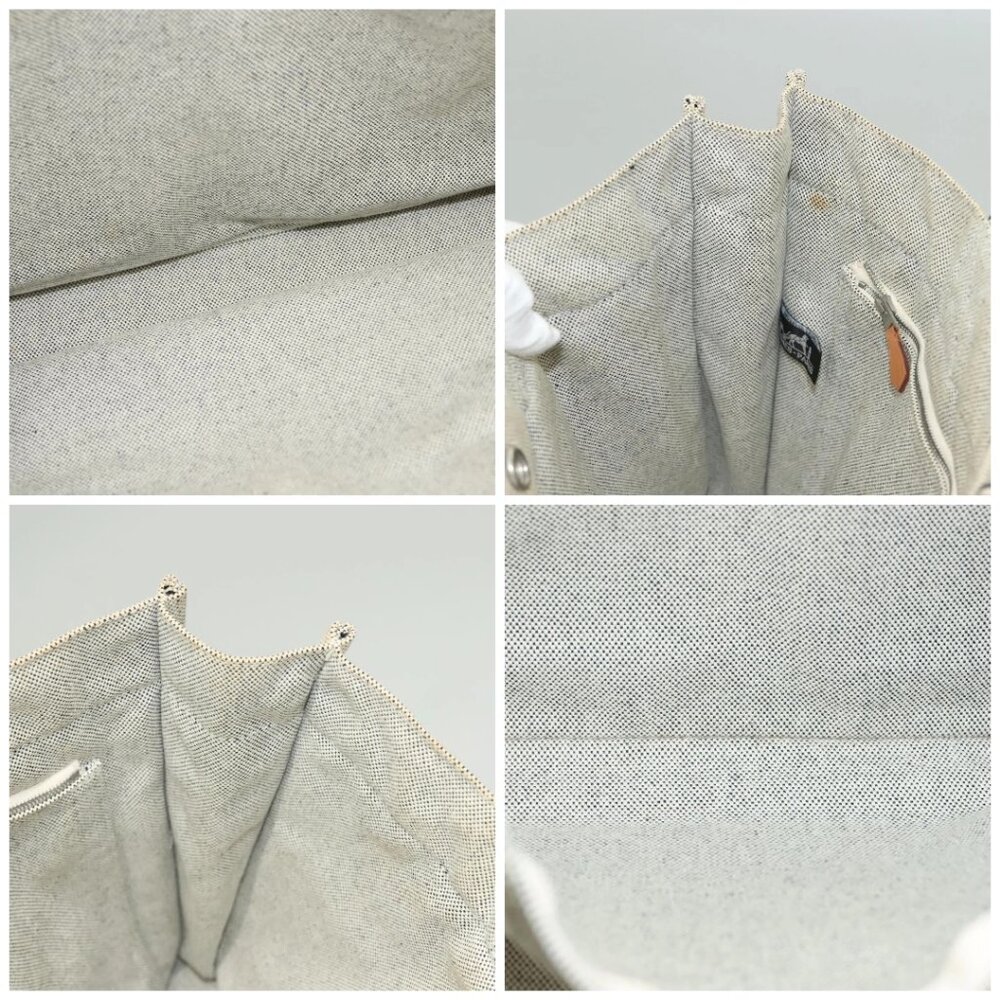 HERMES New Fourre Tout MM Hand Bag Canvas Gray Silver Auth bs27031 - Picture 16 of 16